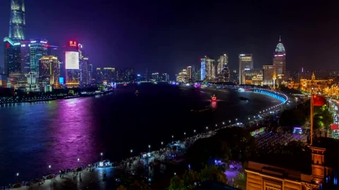 Free Stock Video Shanghai City And The River With Ferries Traffic Live Wallpaper - Re zero Wallpaper