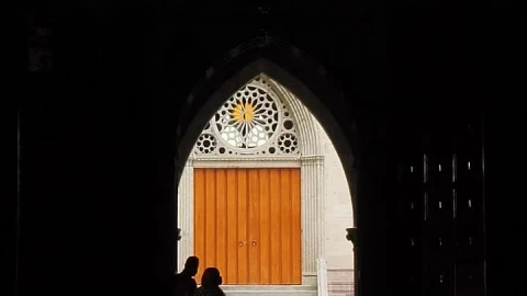 Free Stock Video Side Door Of A Gothic Church In The Dark Live Wallpaper animated wallpaper preview