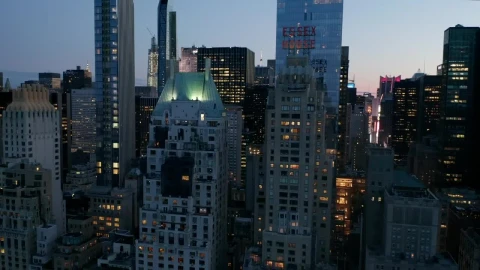 Free Video Stock Skyscrapers At Dusk Front Aerial View Live Wallpaper - Re zero Wallpaper