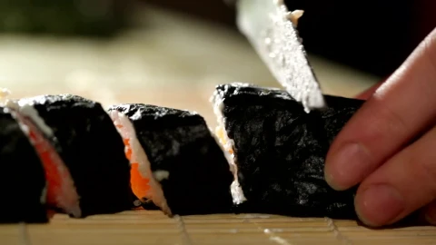 Free Video Stock Slicing Up A Roll Of Sushi Live Wallpaper - Re zero Wallpaper
