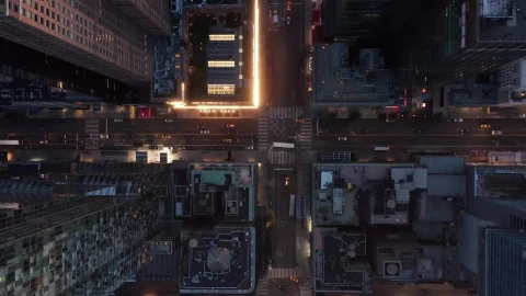 Free Video Stock top aerial shot of the city life at night Live Wallpaper – Free Live Wallpaper