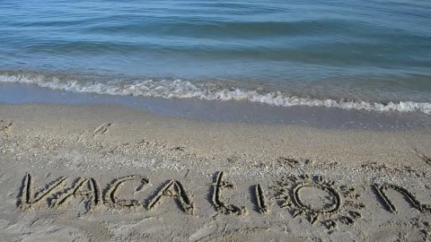 Free Stock Video Vacation Written On The Beach Near The Sea Water Live Wallpaper – Free Live Wallpaper