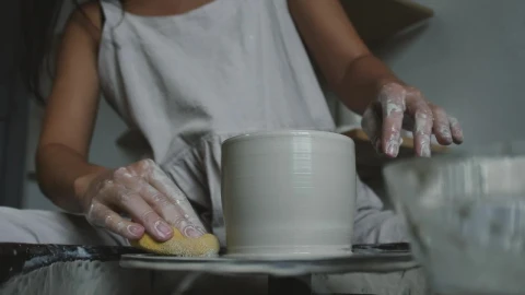 Free Stock Video Woman Working With Spinning Clay Live Wallpaper - Stock Wallpaper