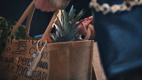 Free Stock Video Woman Picking Up Groceries After Shopping Live Wallpaper - Stock Wallpaper