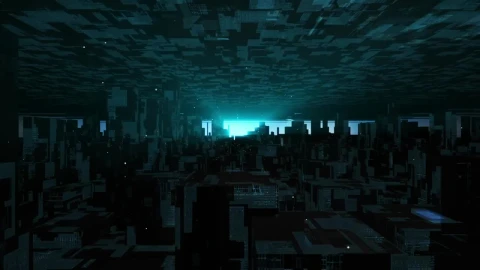 Stock Footage Virtual Futuristic City With Buildings Live Wallpaper animated wallpaper preview