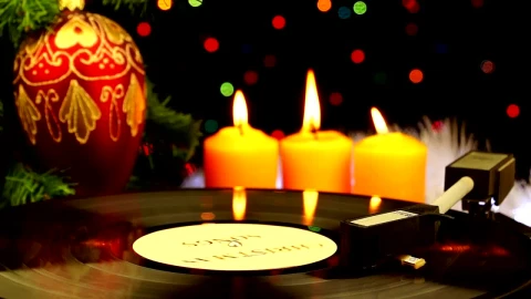 Stock Footage Turntable With A Christmas Background Live Wallpaper animated wallpaper preview