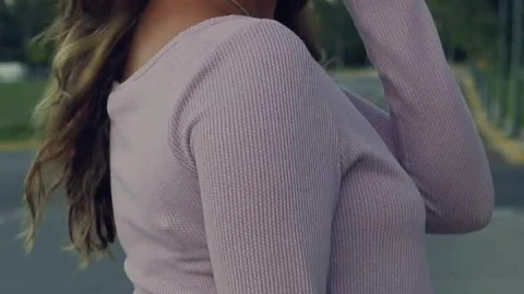 Stock Footage Young Woman From Behind Skating Head On Down An Empty Street Live Wallpaper Free animated wallpaper preview