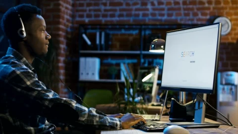 Stock Footage Young Man Searching On The Internet Live Wallpaper Free - Wallpaper Wallpaper