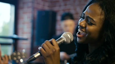 Stock Footage Woman Singing In Music Band Rehearsal Live Wallpaper Free - Wallpaper Wallpaper