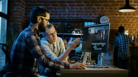 Stock Footage Young Creatives Making Working On Video Editing Live Wallpaper Free - Wallpaper Wallpaper