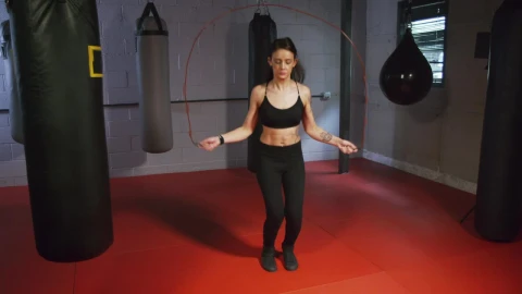 Stock Footage Woman Using A Skipping Rope In A Gym Live Wallpaper Free - Wallpaper Wallpaper