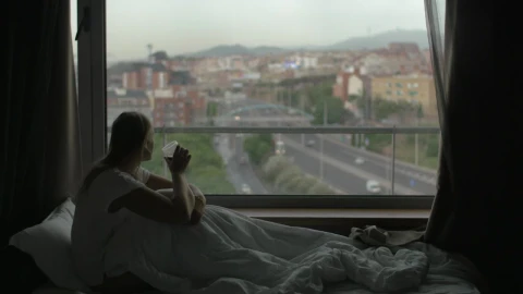 Stock Footage Woman Drinking In Bed Live Wallpaper Free - Wallpaper Wallpaper