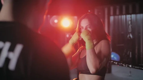 Stock Footage Woman Doing Agility Exercises In Boxing Ring Live Wallpaper Free - Live Wallpaper