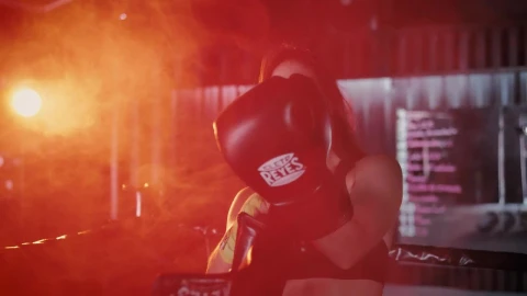Stock Footage Woman Smiling After Boxing Class Live Wallpaper Free - Live Wallpaper