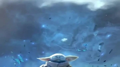 Cool Baby Yoda Meditation Live Phone Wallpaper - Stock Video Ice Cubes Thawing On Black Background Animated Wallpaper Wallpaper