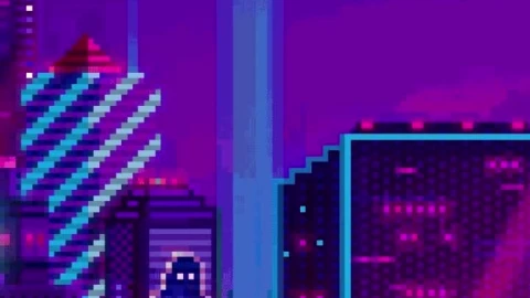 iPhone and Android Night City 8 Bit Live Phone Wallpaper - Wallpaper video anime Wallpaper