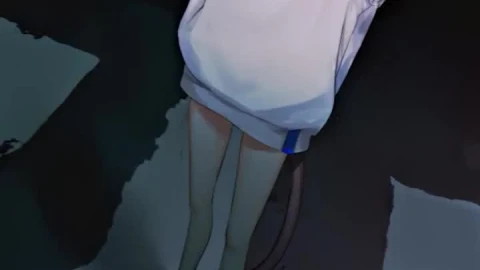 iPhone And Android Neko Girl On Flooded Road Phone Live Wallpaper animated wallpaper preview