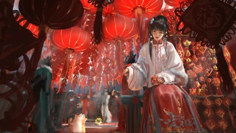 New Year Girl by WLOP Live Wallpaper animated wallpaper preview