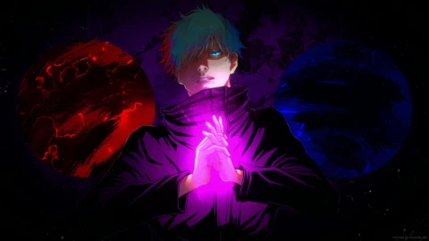 Anime Gojo Satoru Limitless Hollow Purple Cursed Red Jujutsu Kaisen