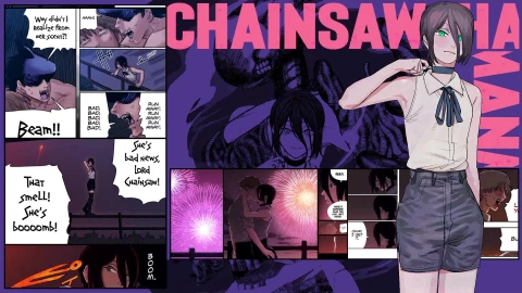 Anime Reze Bomb Devil Manga Scroll Chainsaw Man Live Wallpaper animated wallpaper preview