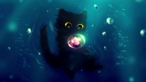 Underwater Kitten Lively Wallpaper – Free Live Wallpaper