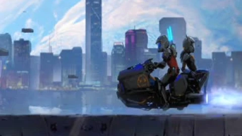 Cyberpunk Motorcycle in City Live Wallpaper – Free Live Wallpaper