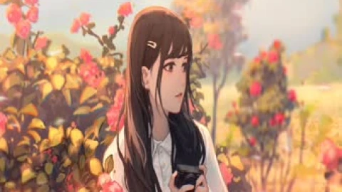 Pink Blossom Girl Animated Wallpaper – Free Live Wallpaper