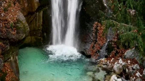 HD Mountain Turquoise Waterfall Video Wallpaper – Free Live Wallpaper