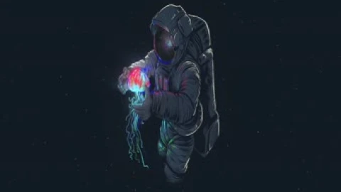 Astronaut In Space With Jellyfish Live Wallpaper – Free Live Wallpaper