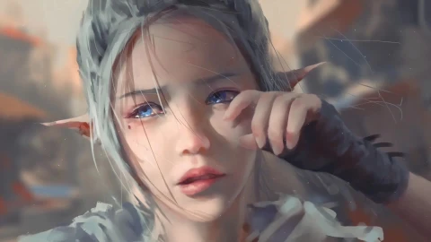 ✨Cute Crying Elf Girl Animation Live Wallpaper - Kostenloses Live Wallpaper