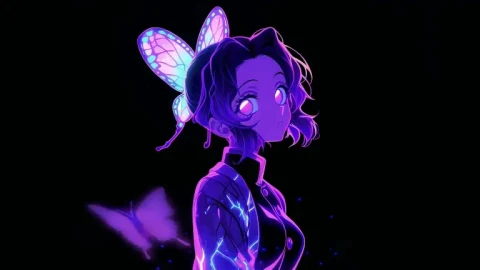 Neon Butterfly Anime Live Wallpaper animated wallpaper preview