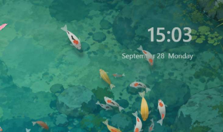 摸鱼 (Mō Yú) — Interactive Fish Pond Wallpaper