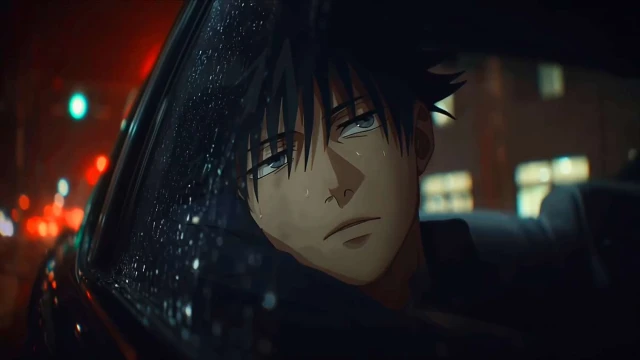 Jujutsu Kaisen - Megumi Fushiguro Rainy Car Night Live Wallpaper Preview