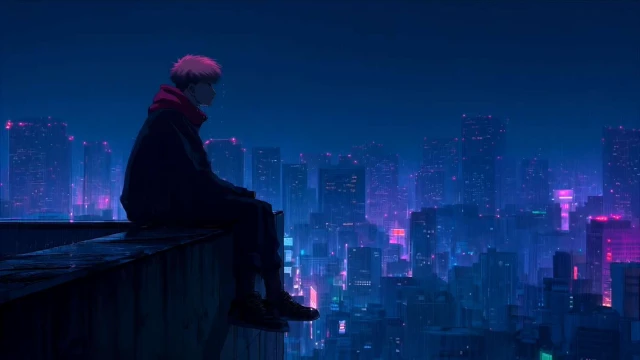 Download Jujutsu Kaisen - Yuji Itadori Rainy Night City Live Wallpaper