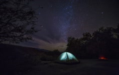 Camping under the stars HD Live Wallpaper