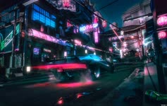 Cyberpunk Neon Car Live Wallpaper