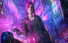 Cyberpunk Neon Girl Live Wallpaper