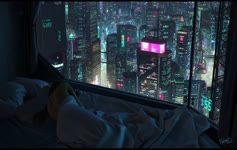 Cyberpunk City Night Time HD Live Wallpaper