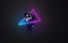 Abstract Neon Skull Live Wallpaper