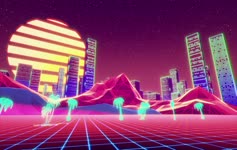 2K Retro City Neon Lights Live Wallpaper