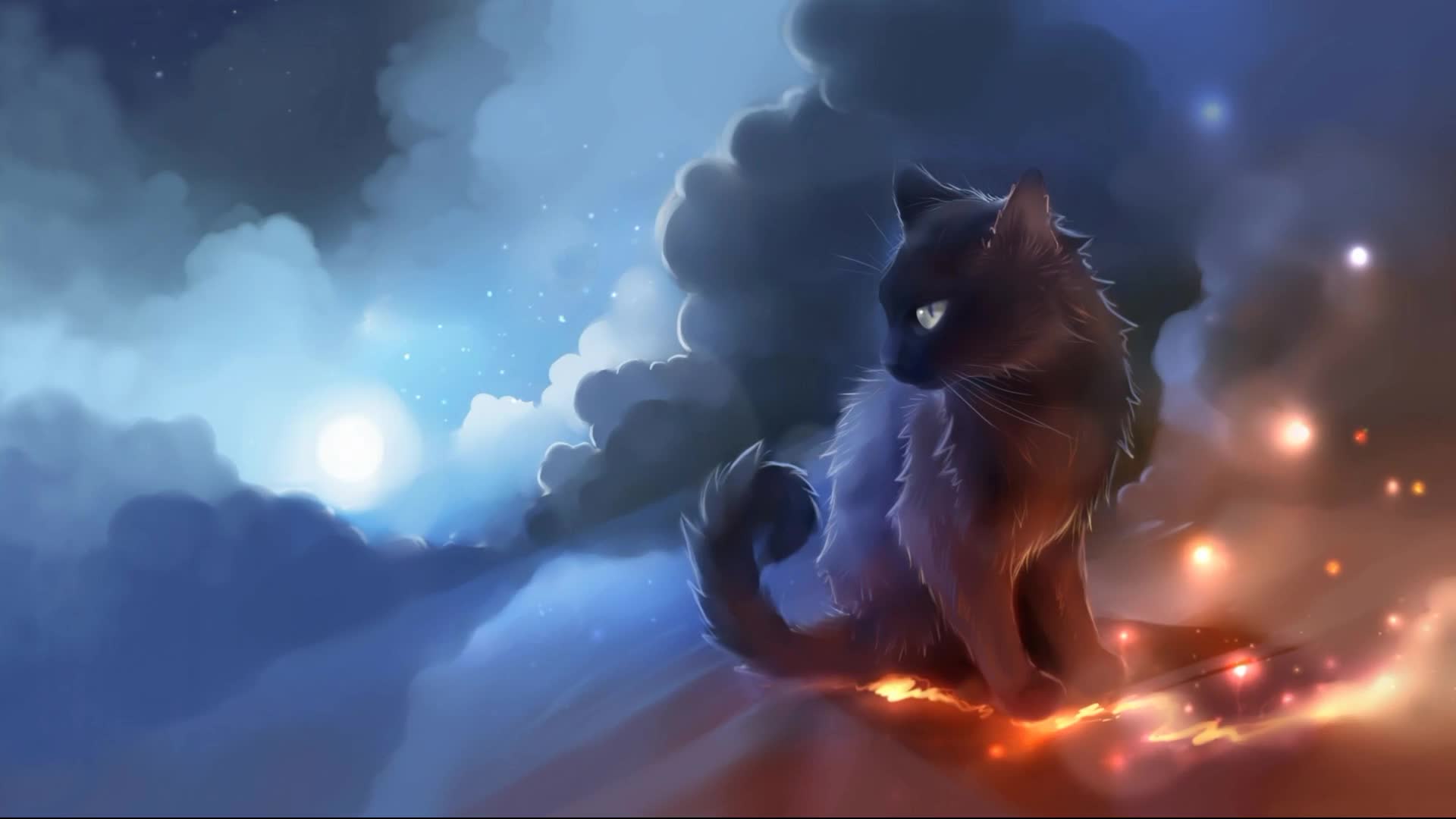 Download Fantasy  Cat  Stars  Live  Wallpaper