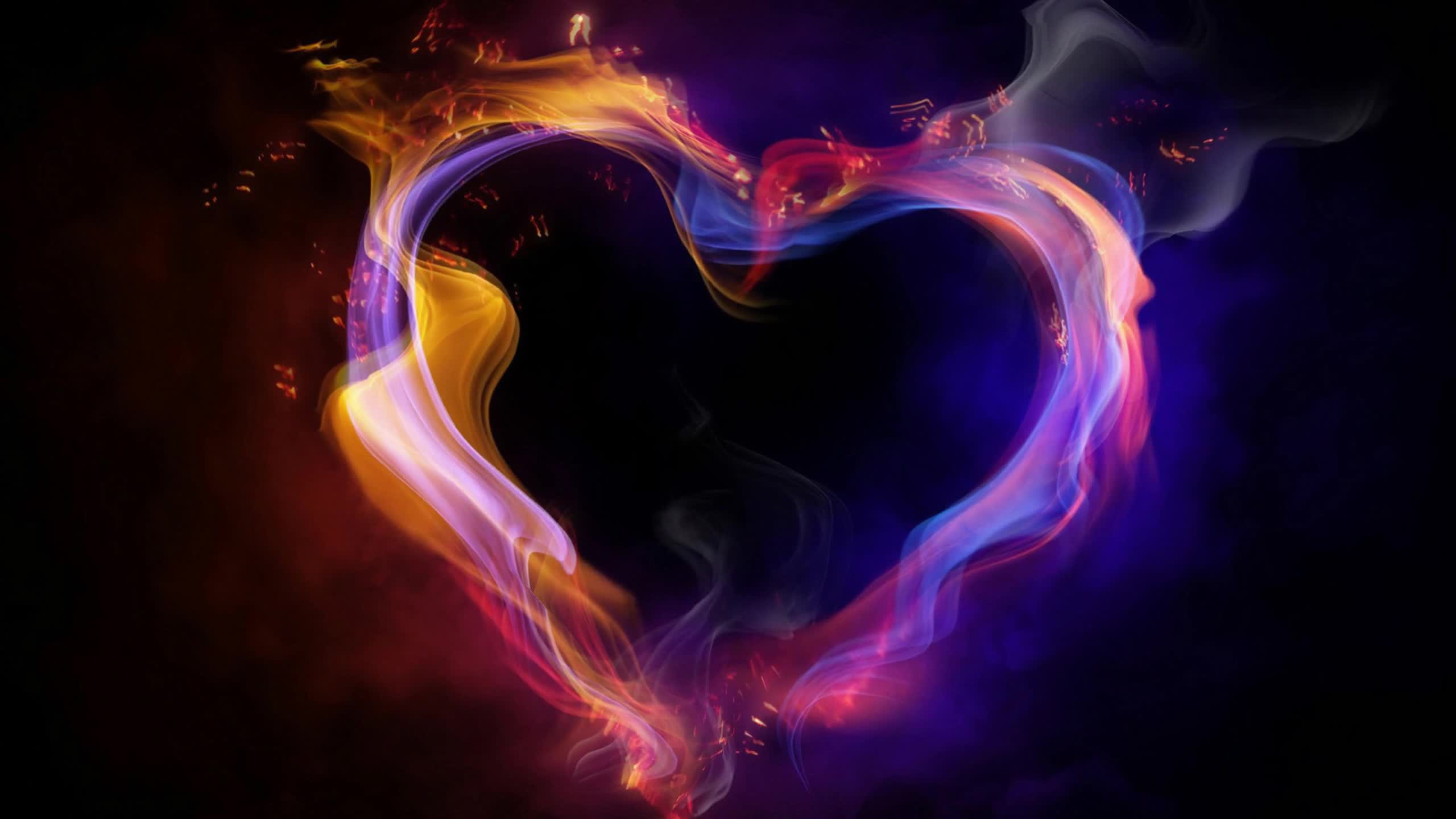 Download Cute  Fire  Smoke  Heart  2K  Live  Wallpaper