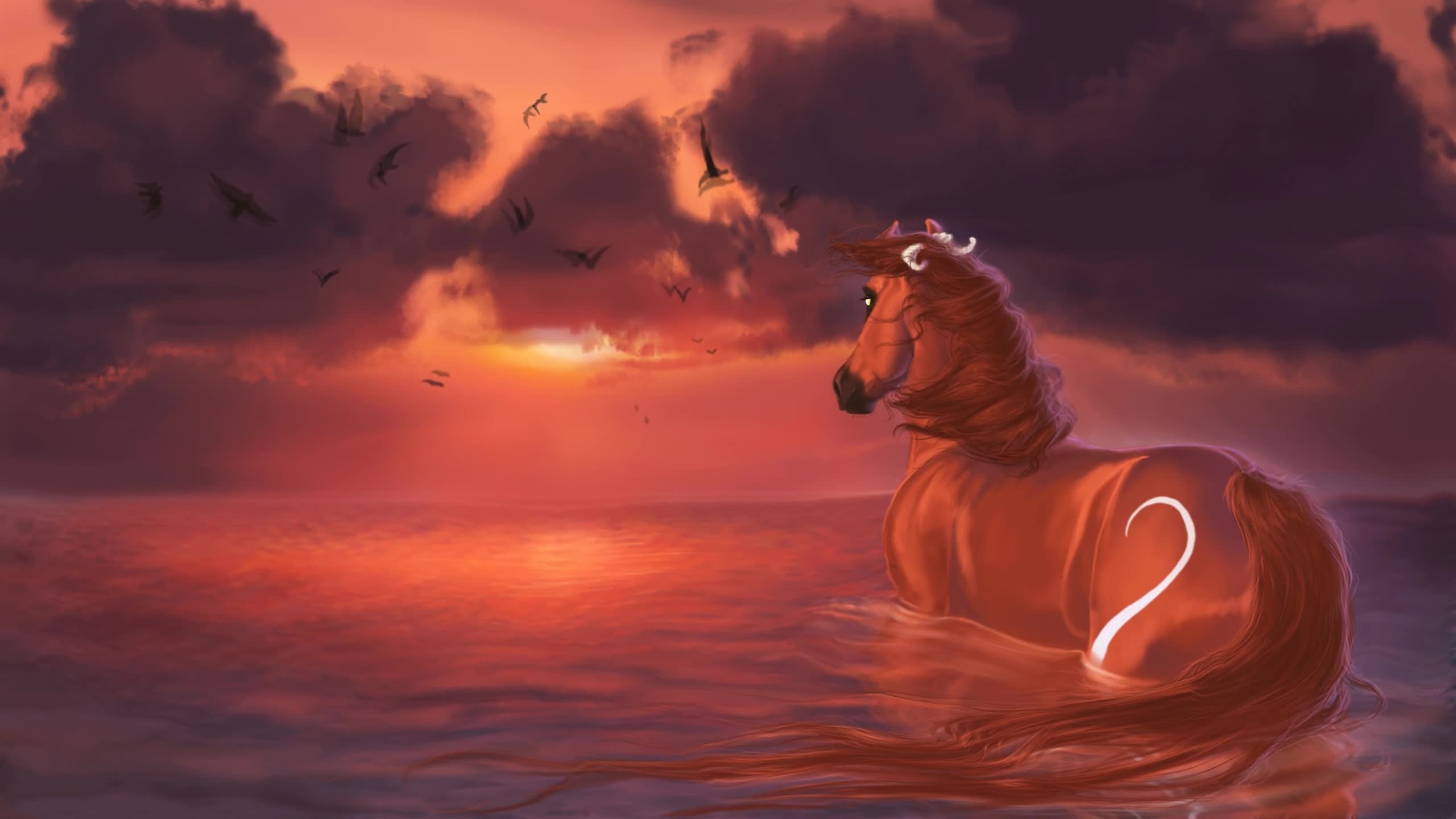 Download Red  Animated  Horse  2K  Live  Wallpaper
