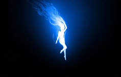 Wonderful  Blue  Fire  Smoking  Girl  Minimalism  2K  Live  Wallpaper