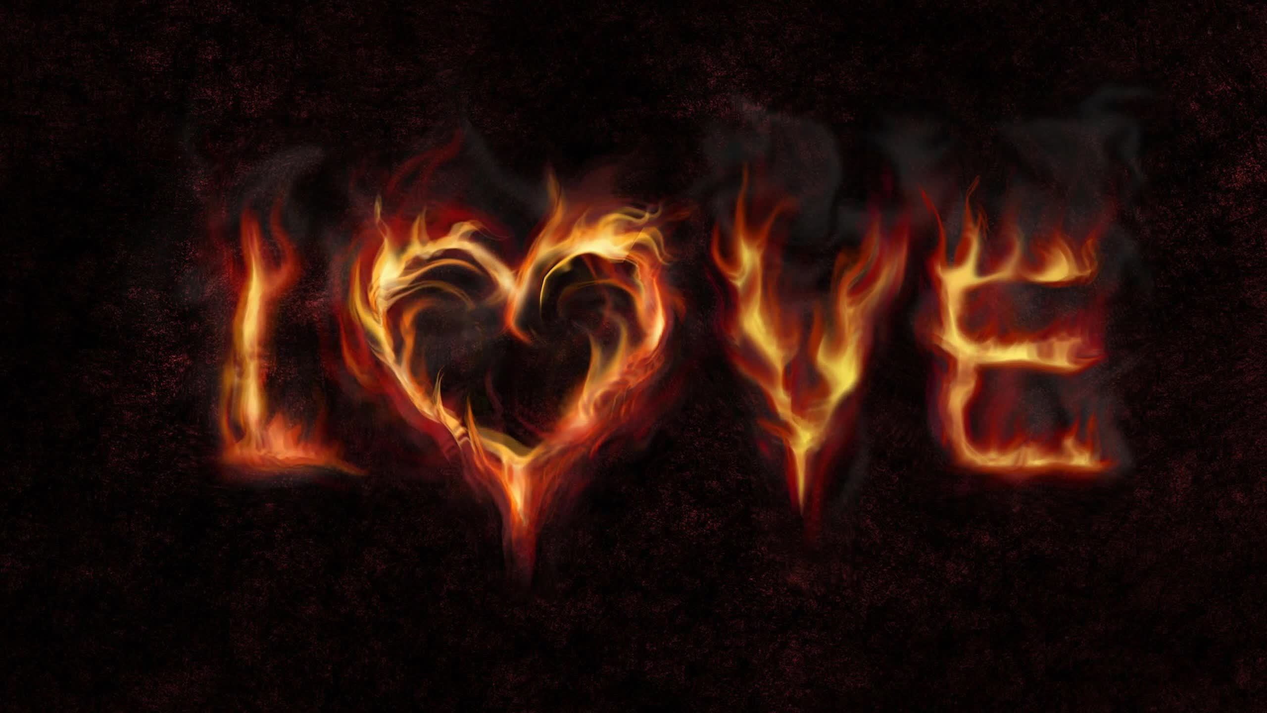 Download Love Black Fire Abstract 2K Live Wallpaper
