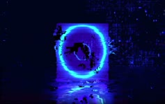 Cyberpunk Glitch Neon Mirror Cube Animated Wallpaper