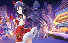 Date A Live Tohka Yatogami Christmas Reindeer Animated Wallpaper 1