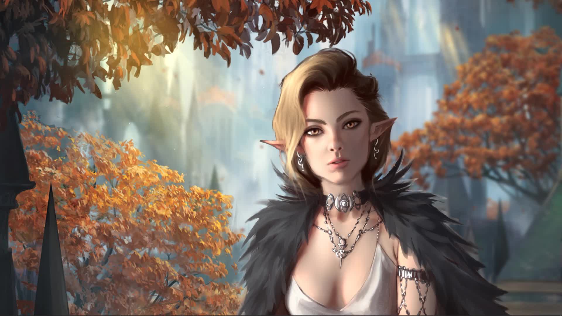 Download Elf Girl With Cute Eyes HD Live Wallpaper