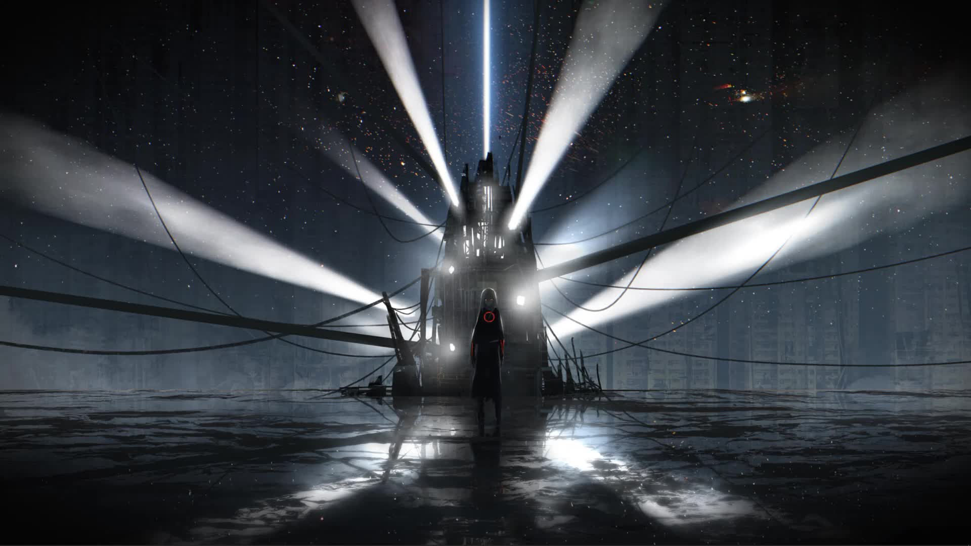 Download Anime RGB Girl In Dark Night City Live Wallpaper