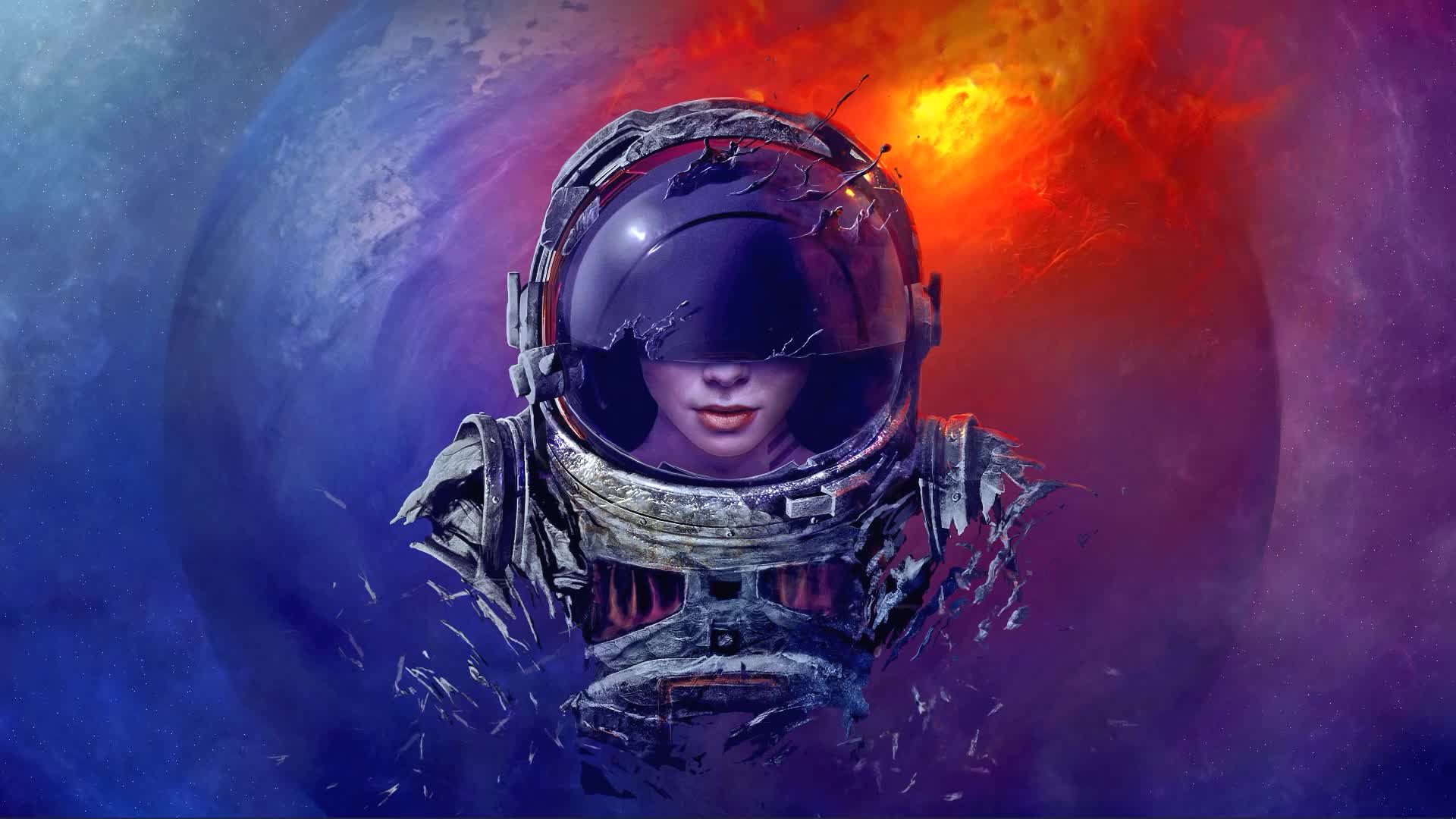 Download Astronaut Girl Abstract Live Wallpaper